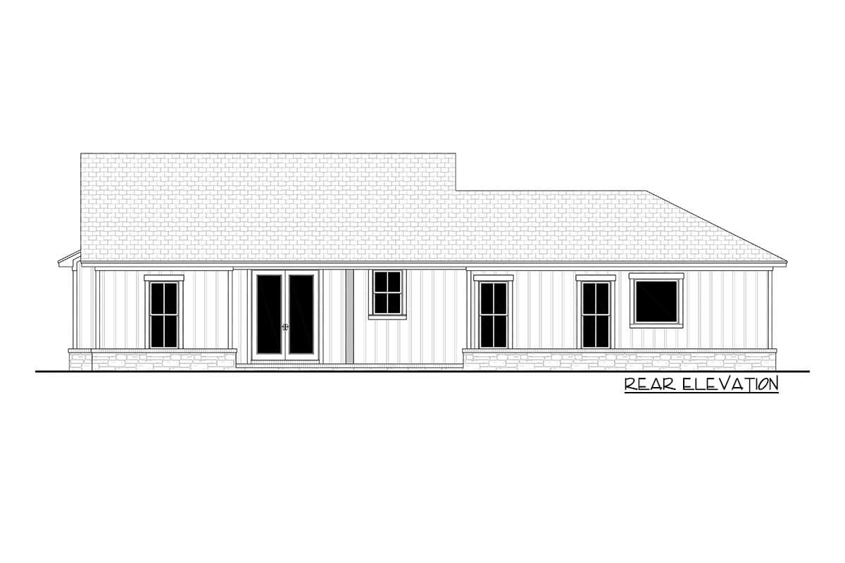 Plan 51855HZ: 3 Bed Texas Farmhouse Plan with Large Walk-in Pantry - 1599 Sq Ft - Image #6 - Cottage, Country, Farmhouse, Hill Country, New American, Ranch, Southern