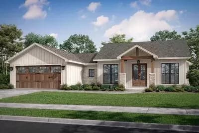 3 Bed Texas Farmhouse Plan with Large Walk-in Pantry - 1599 Sq Ft