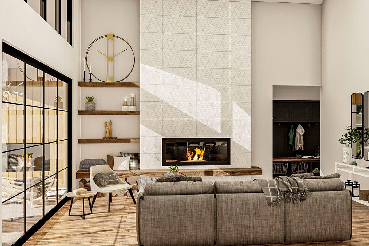 Plan 62325DJ: Scandinavian-Style House Plan with Pull-through 2-Car Garage - 1499 Sq Ft - Image #5 - Contemporary, Mid Century Modern, Modern, Ranch, Scandinavian, Southern, Southwest