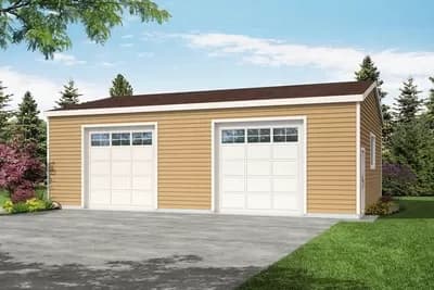 Simple and Functional 2-Car Detached Garage