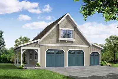 Barnodiminium-like Garage with Side Porch and Attic Access
