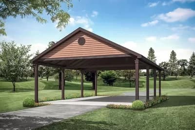 Open Carport with 4-Car Capacity