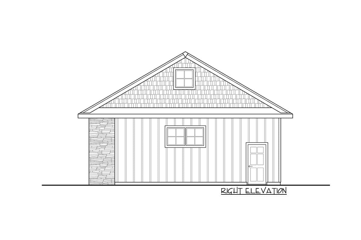 Plan 720021DA: 3-Car Detached Garage with Half Bath - Image #4 - Traditional