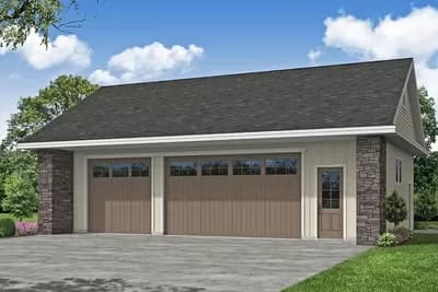 3-Car Detached Garage with Half Bath