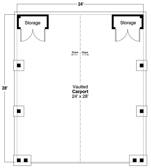 Plan 720022DA: Craftsman-like Carport with Two Storage Closets - Floor Plan - Main Level - Country, Craftsman, Traditional