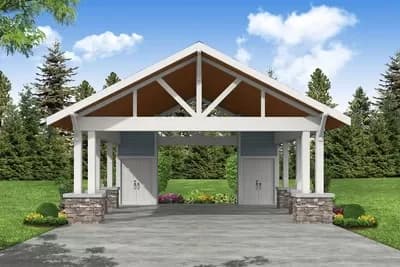 Craftsman-like Carport with Two Storage Closets