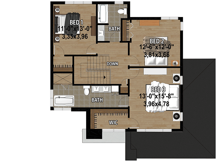Plan 80980PM: Contemporary 2-Story House Plan with Open Floor Plan and Master Up - Floor Plan - 2nd Floor - Contemporary, Modern, Northwest