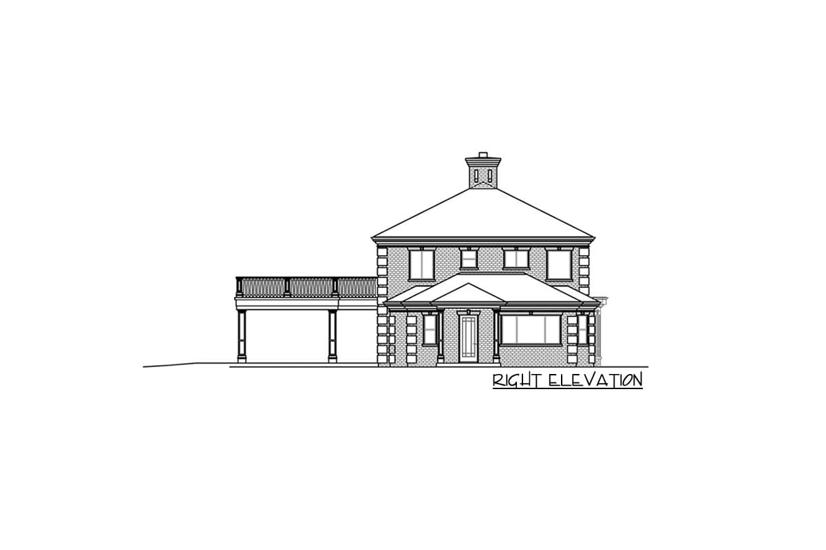 Plan 720028DA: 5-Bed Southern Georgian House Plan with Angled Garage and Second Floor Sunset Balcony - Image #4 - European, Georgian, Traditional, Transitional