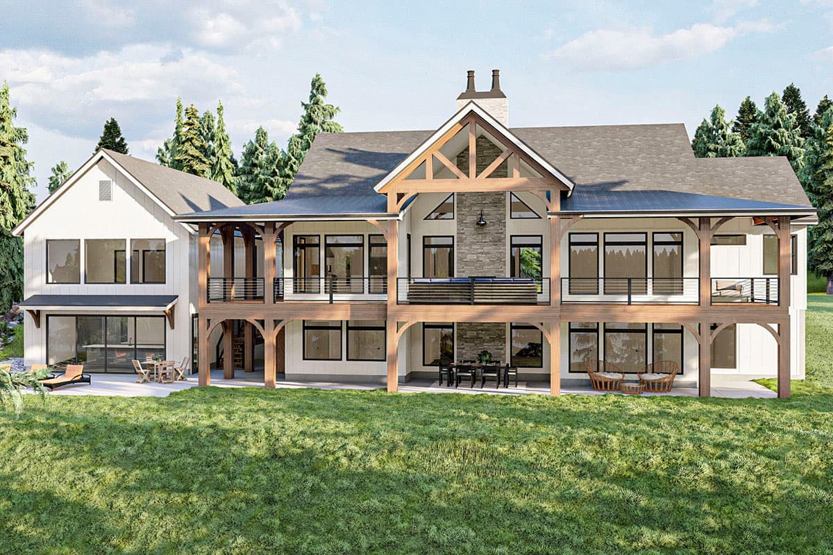 Plan 62327DJ: Craftsman Lake House Plan with Massive Wraparound Covered Deck and Optional Lower Level Lake Bar - Image #10 - Country, Craftsman, Modern Farmhouse, Mountain, Vacation