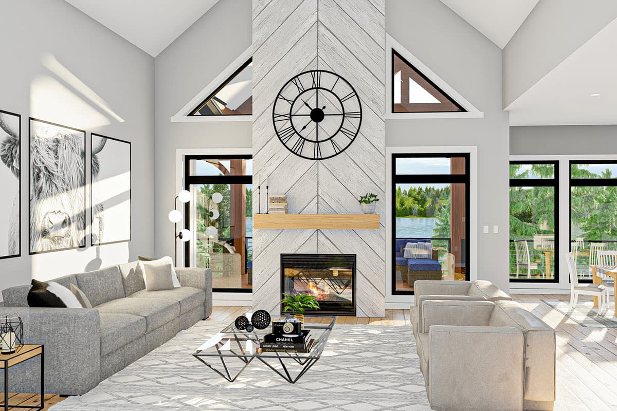 Plan 62327DJ: Craftsman Lake House Plan with Massive Wraparound Covered Deck and Optional Lower Level Lake Bar - Image #7 - Country, Craftsman, Modern Farmhouse, Mountain, Vacation