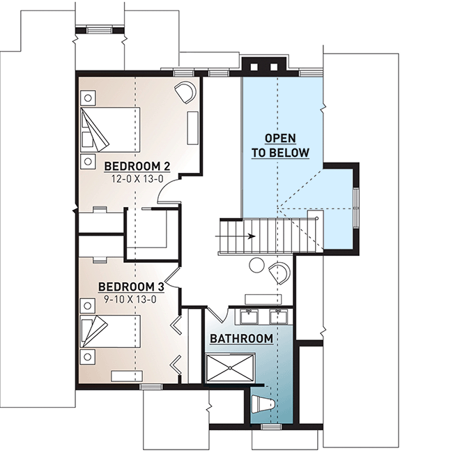 Plan 22592DR: New American Mountain Home Plan with Cathedral Ceilings - Floor Plan - 2nd Floor - Cottage, Country, Mountain, Rustic, Vacation