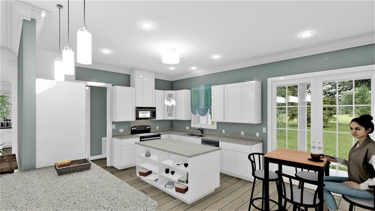 Plan 25026DH: Compact 3-Bed One-Story Home Plan with Decorative Gable - 2094 Sq Ft - Image #7 - Country, Southern, Traditional