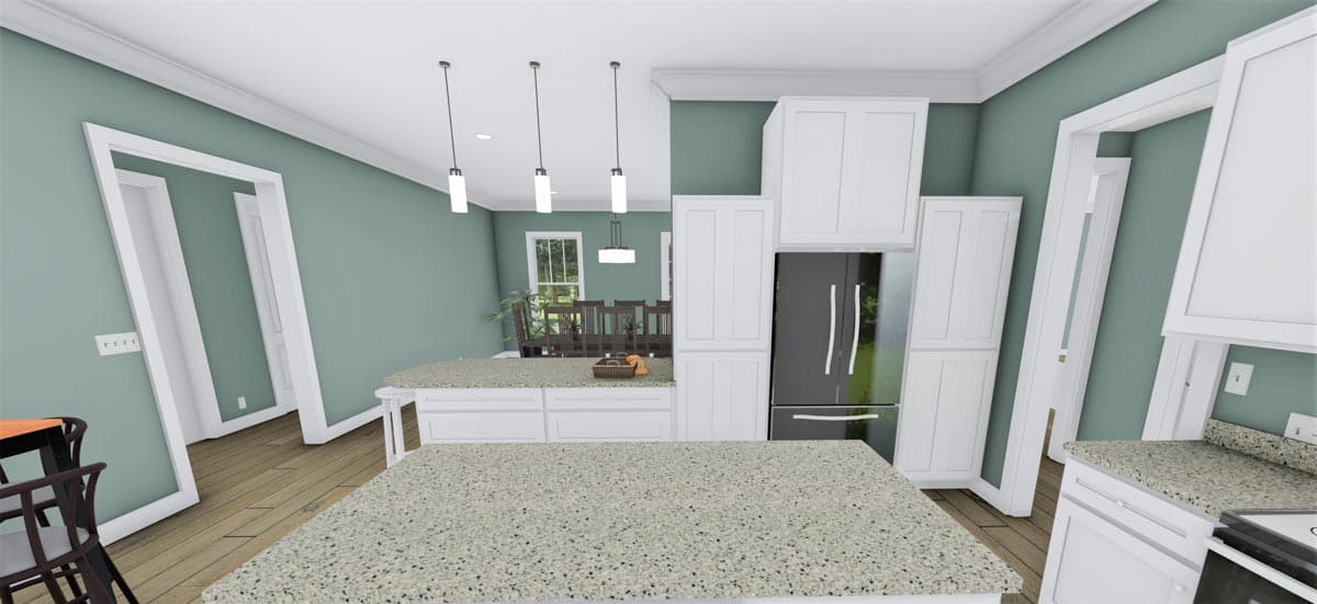 Plan 25026DH: Compact 3-Bed One-Story Home Plan with Decorative Gable - 2094 Sq Ft - Image #8 - Country, Southern, Traditional