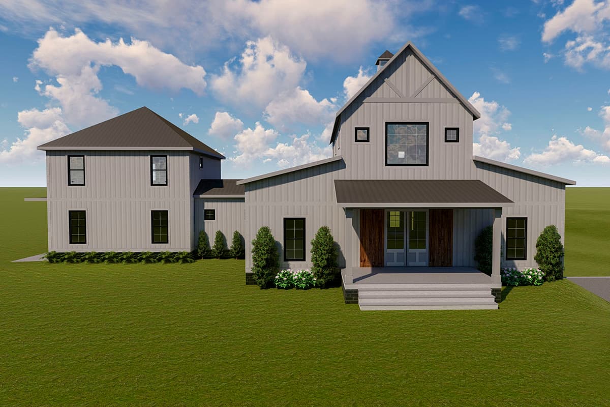 Plan 77645FB: Exclusive 3-Bed Home Plan with Loft and Sun Room - Image #4 - Barndominium, Country, Craftsman