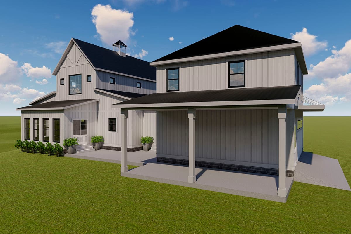 Plan 77645FB: Exclusive 3-Bed Home Plan with Loft and Sun Room - Image #6 - Barndominium, Country, Craftsman