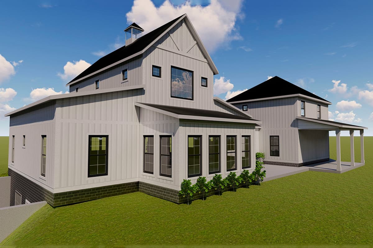 Plan 77645FB: Exclusive 3-Bed Home Plan with Loft and Sun Room - Image #8 - Barndominium, Country, Craftsman
