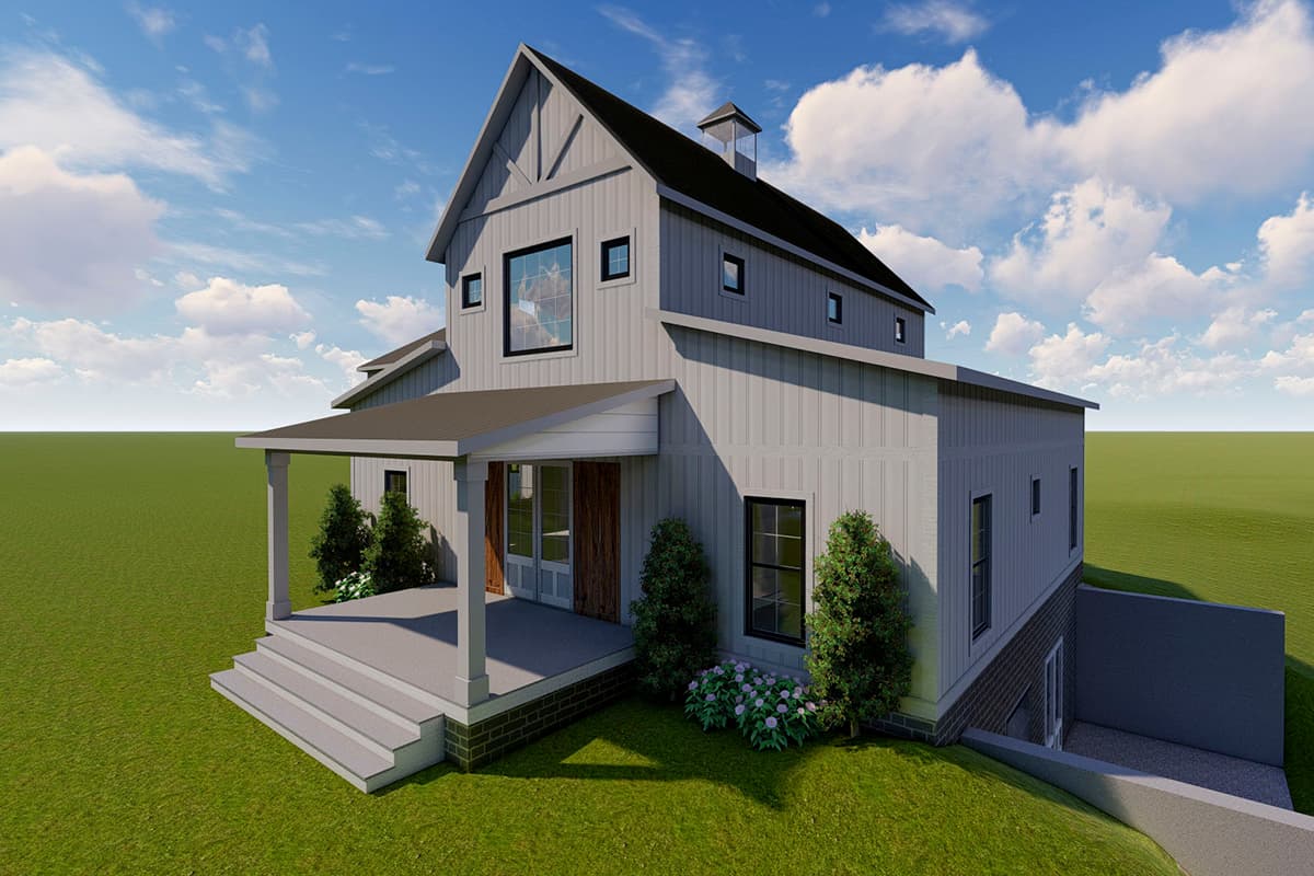Plan 77645FB: Exclusive 3-Bed Home Plan with Loft and Sun Room - Image #9 - Barndominium, Country, Craftsman