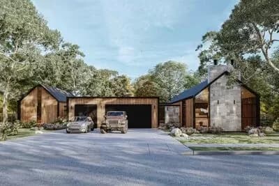 Modern 4-Bed 1-Story Exclusive House Plan with 3 Rear Porches