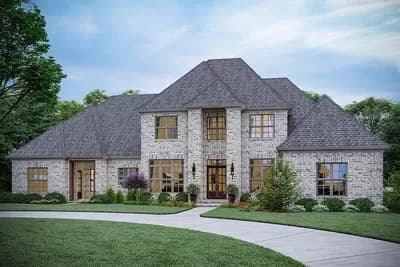 Exclusive 2-Story New Traditional House Plan with 4-Car Garage and Screened Porch - 4096 Sq Ft