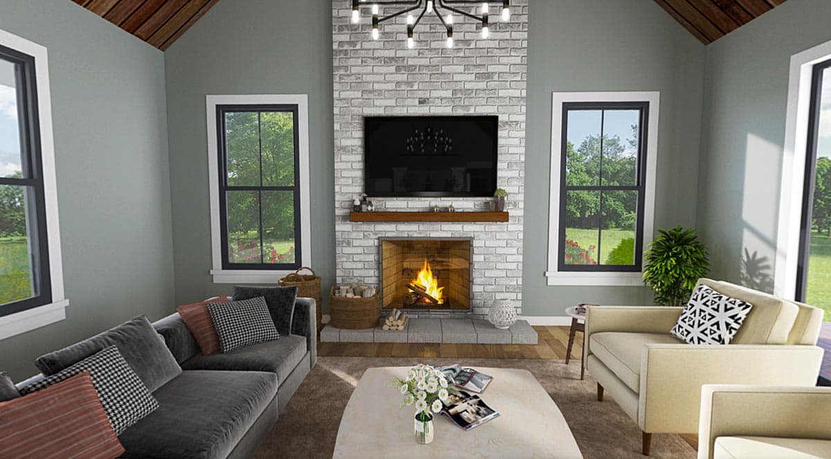 Plan 69770AM: One-Story New American Home Plan with Bedrooms Off To One Side - 2451 Sq Ft - Image #5 - Country, Craftsman, New American, Ranch