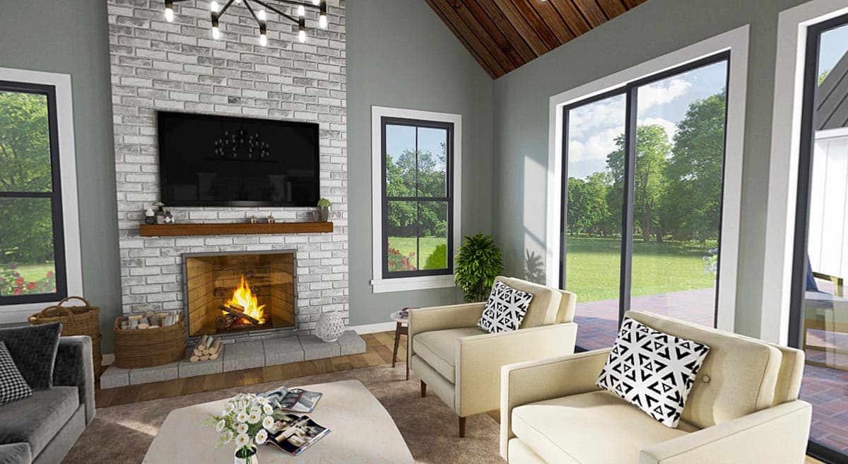 Plan 69770AM: One-Story New American Home Plan with Bedrooms Off To One Side - 2451 Sq Ft - Image #7 - Country, Craftsman, New American, Ranch