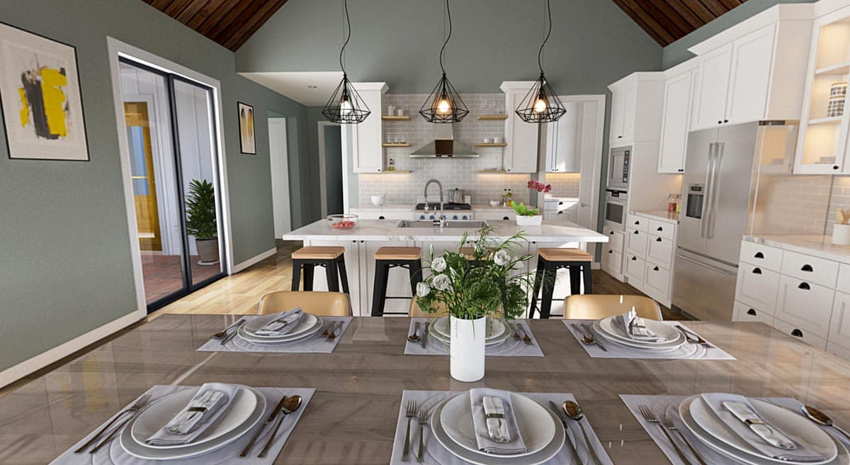 Plan 69770AM: One-Story New American Home Plan with Bedrooms Off To One Side - 2451 Sq Ft - Image #9 - Country, Craftsman, New American, Ranch