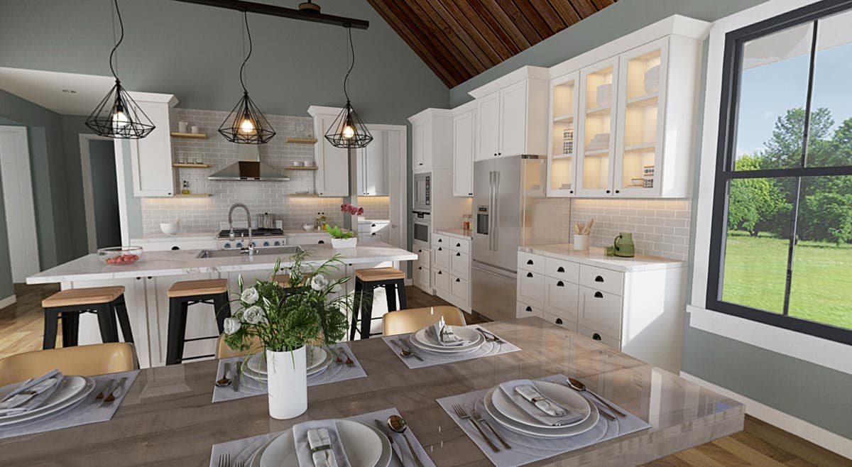 Plan 69770AM: One-Story New American Home Plan with Bedrooms Off To One Side - 2451 Sq Ft - Image #10 - Country, Craftsman, New American, Ranch