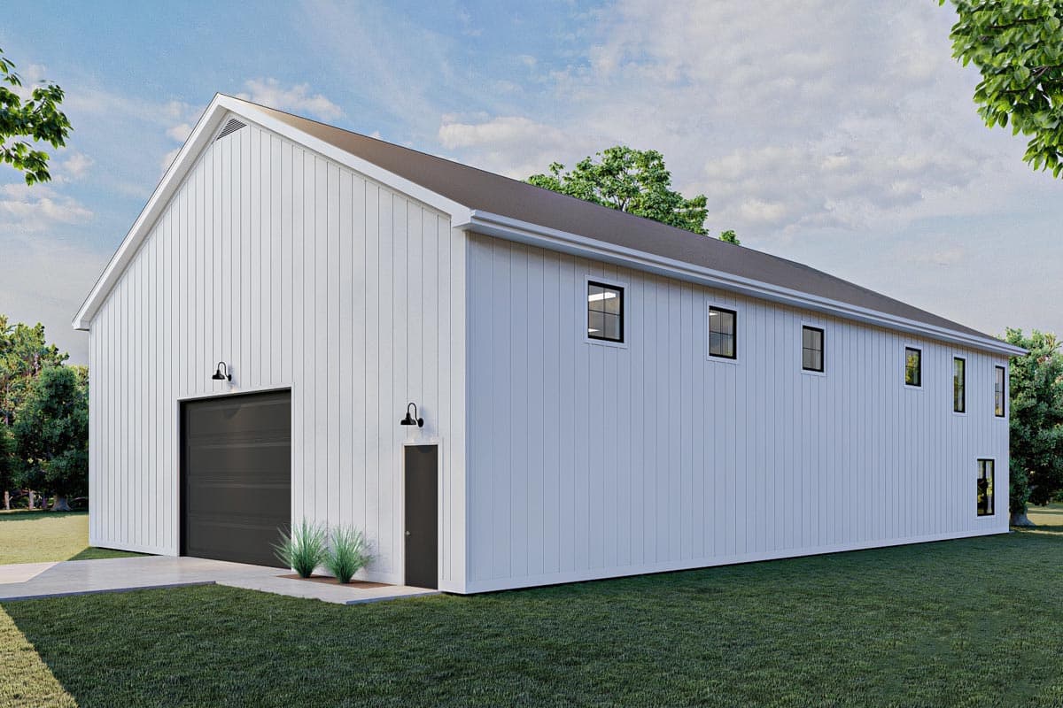 Plan 62328DJ: Barndominium with a Massive Workshop and an Apartment Above - Image #10 - Barndominium, Country, Craftsman, Southern, Traditional