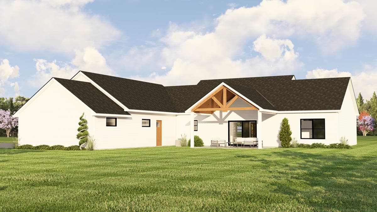 Plan 135035GRA: 4-Bed Home Plan with Cathedral Ceiling and Bonus Room above Garage - Image #4 - Country, Ranch, Southern