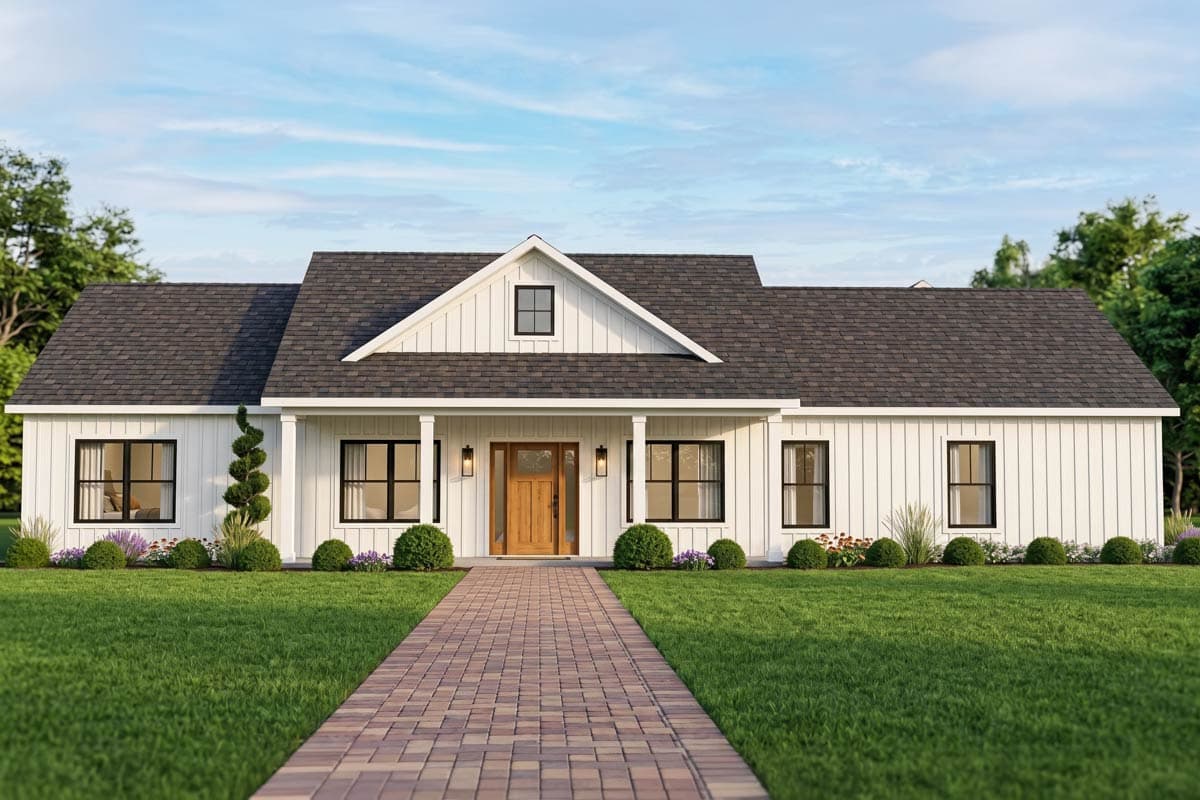 Plan 135035GRA: 4-Bed Home Plan with Cathedral Ceiling and Bonus Room above Garage - Image #2 - Country, Ranch, Southern