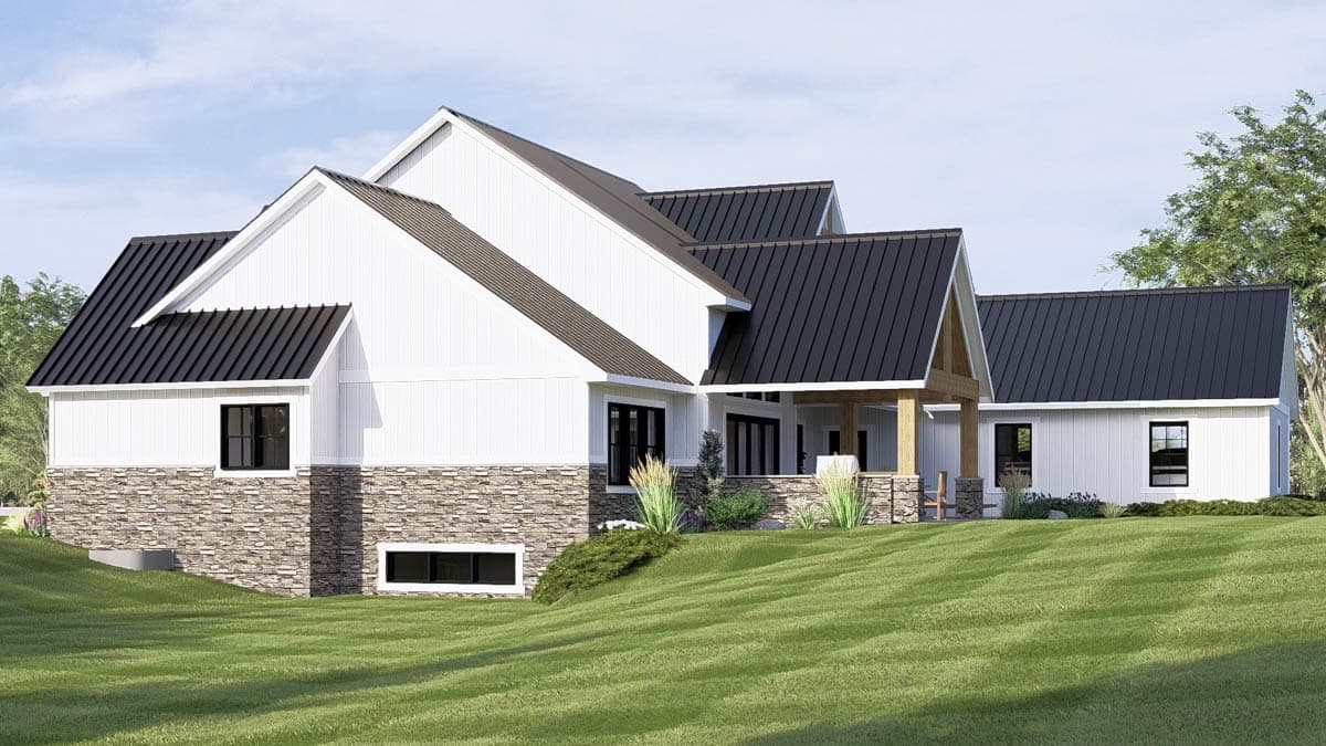 Plan 135038GRA: 3-Bed New American Farmhouse with Wrap-around Porch and Optional Lower Level - Image #5 - Country, Craftsman, Modern Farmhouse, New American