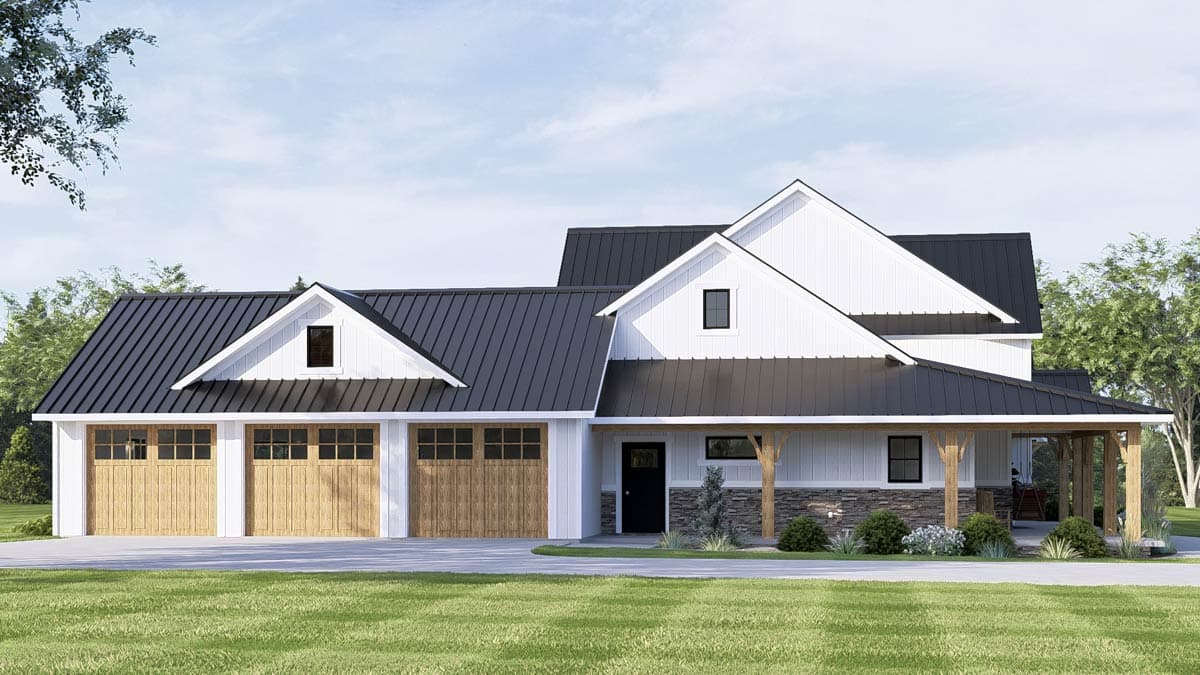 Plan 135038GRA: 3-Bed New American Farmhouse with Wrap-around Porch and Optional Lower Level - Image #8 - Country, Craftsman, Modern Farmhouse, New American