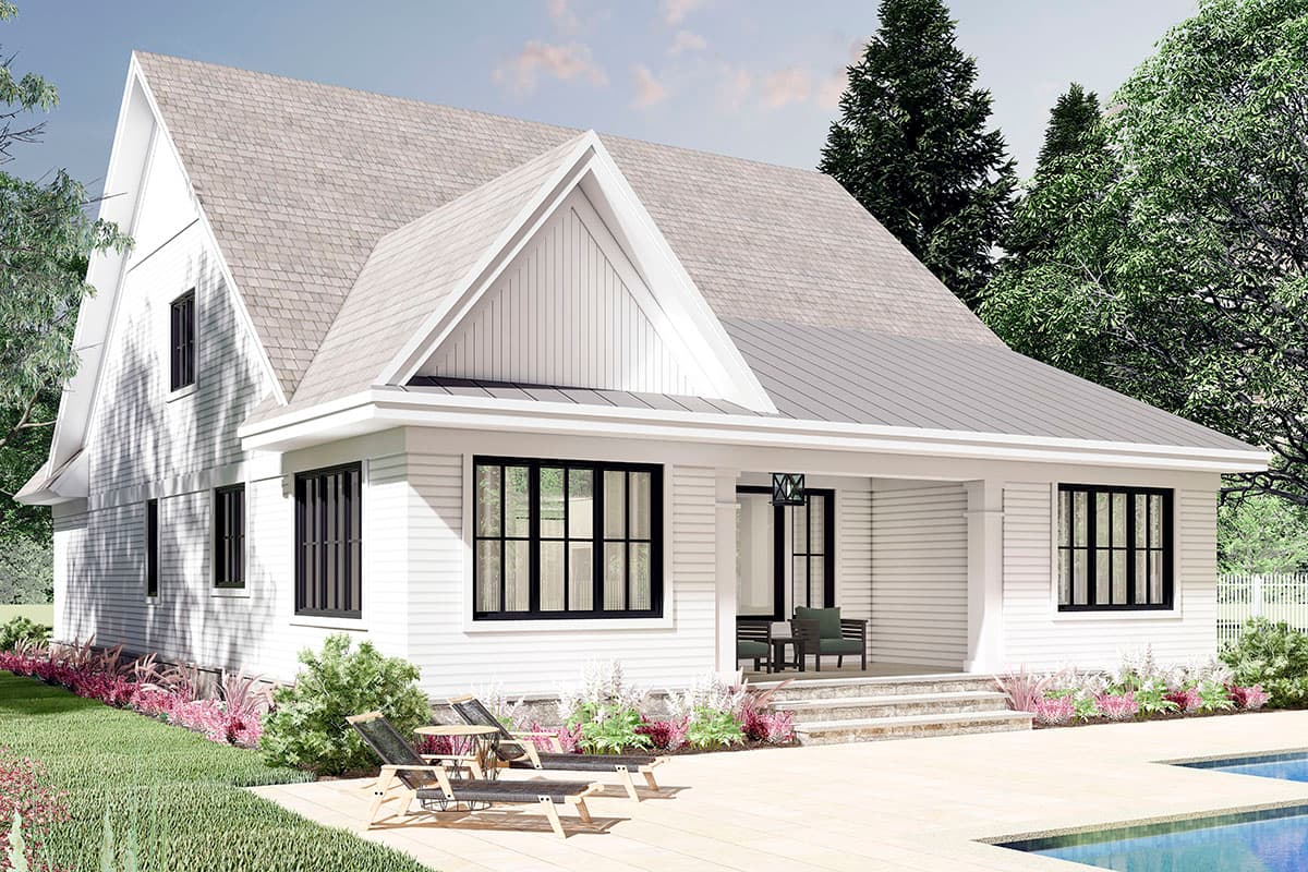 Plan 14700RK: Narrow Modern Farmhouse Plan with Home Office and Laundry On Both Floors - Image #6 - Country, Craftsman, Modern Farmhouse, New American