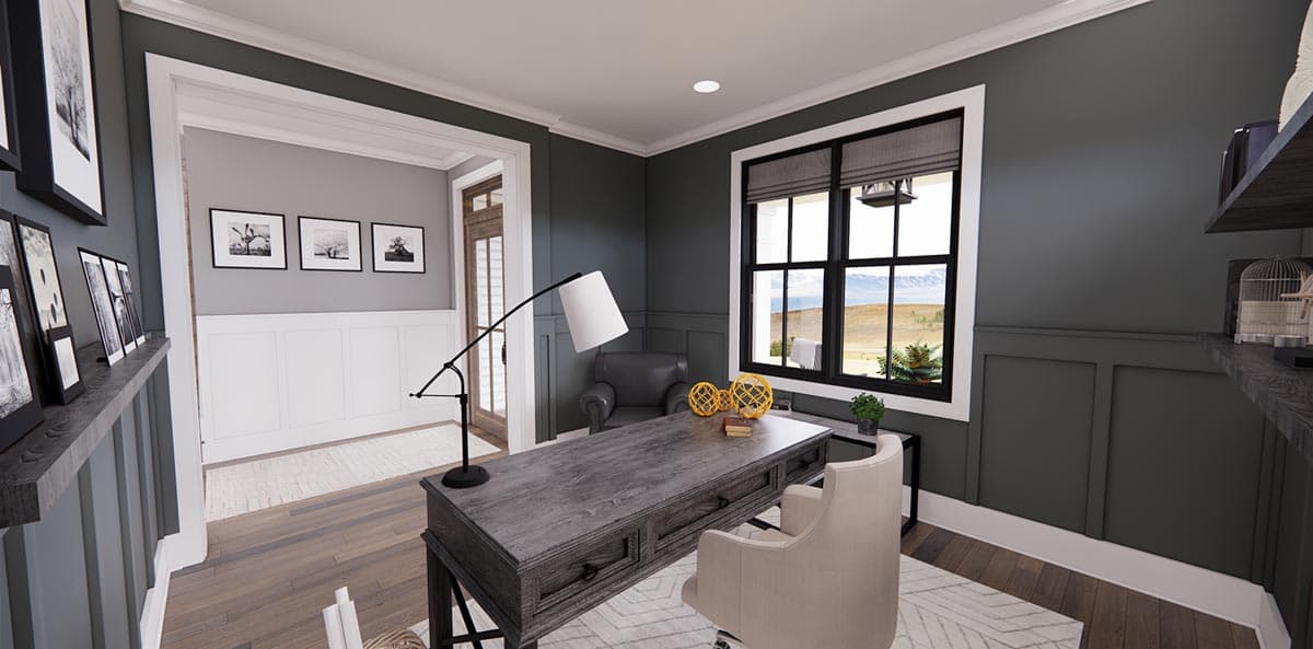 Plan 14700RK: Narrow Modern Farmhouse Plan with Home Office and Laundry On Both Floors - Image #10 - Country, Craftsman, Modern Farmhouse, New American