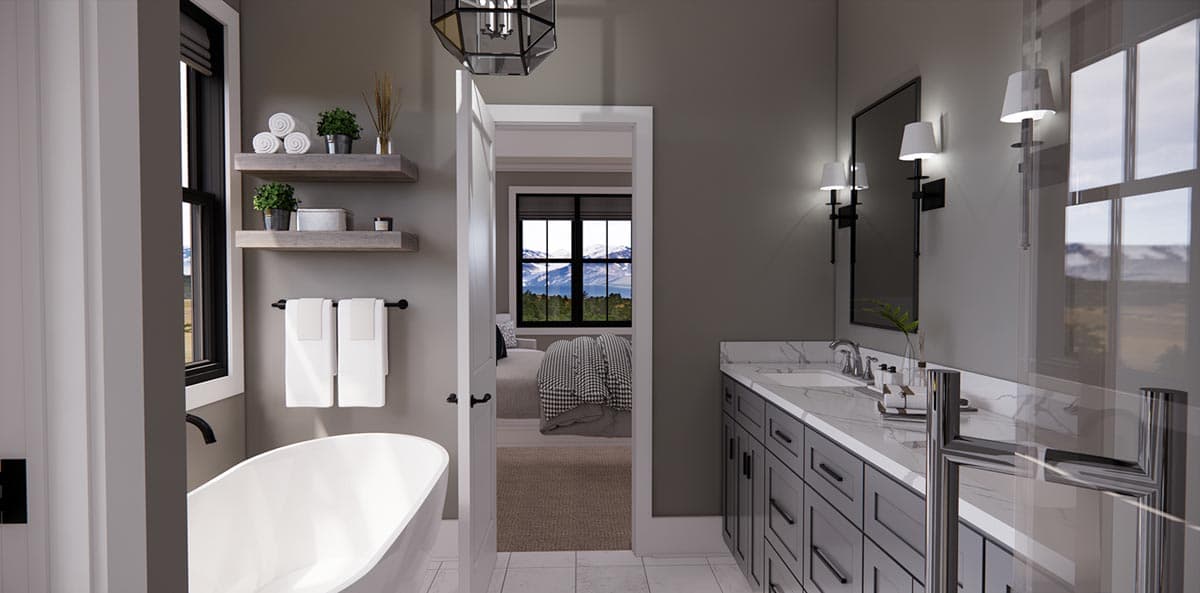 Plan 14700RK: Narrow Modern Farmhouse Plan with Home Office and Laundry On Both Floors - Image #29 - Country, Craftsman, Modern Farmhouse, New American