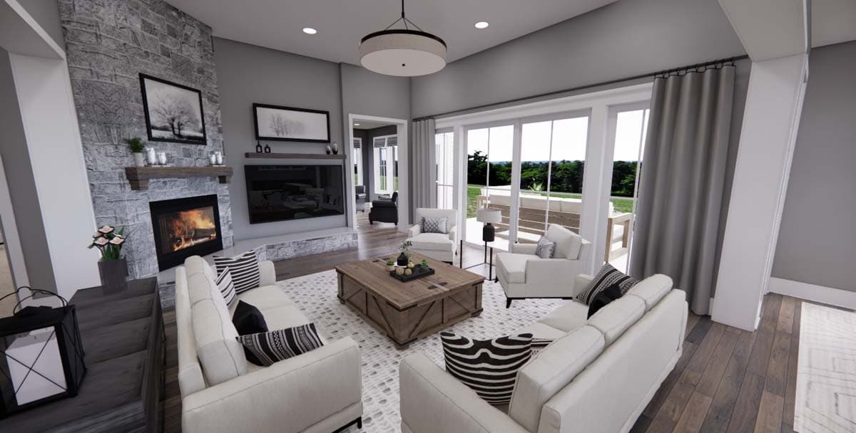Plan 14702RK: 4-Bed New American Home Plan with a Home Office and Two Laundry Rooms - Image #11 - Craftsman, New American