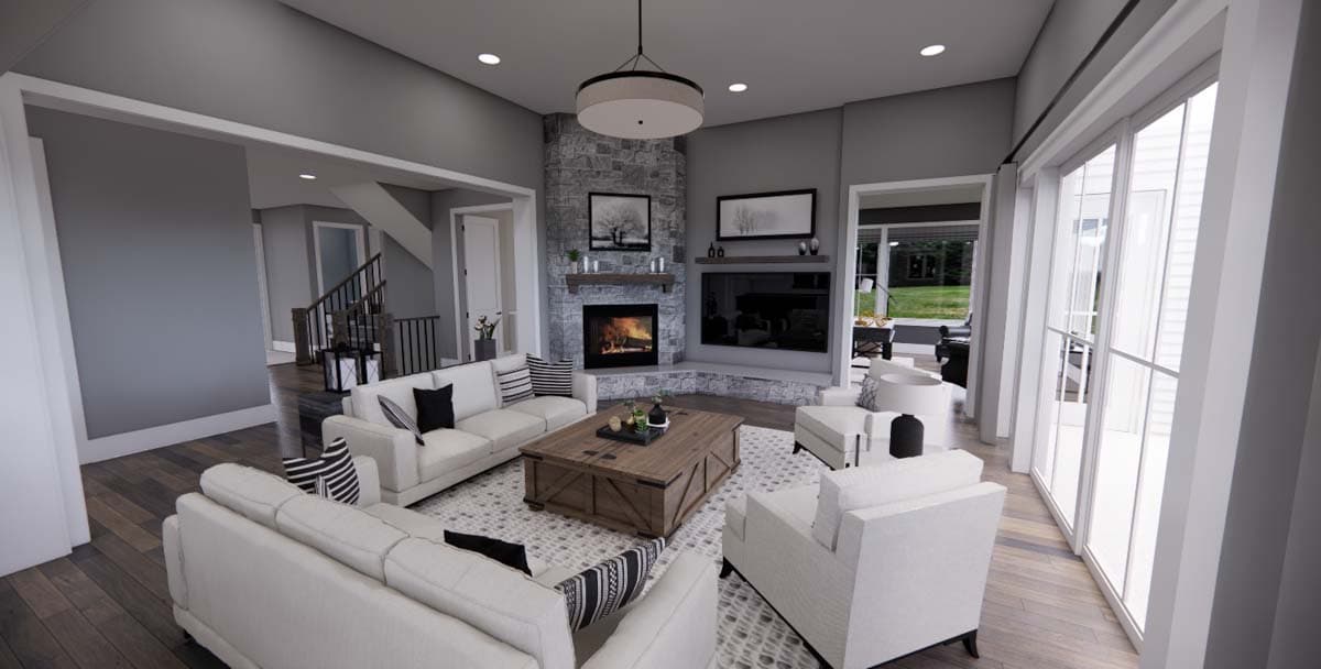 Plan 14702RK: 4-Bed New American Home Plan with a Home Office and Two Laundry Rooms - Image #12 - Craftsman, New American