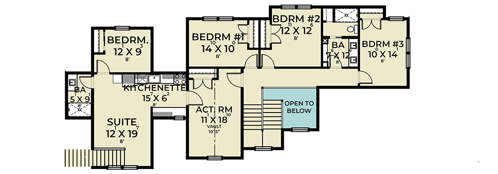 Plan 280130JWD: Contemporary New American House Plan with Home Office and Private In-Law Suite - Floor Plan - 2nd Floor - Contemporary, Country, Craftsman, Modern Farmhouse, New American
