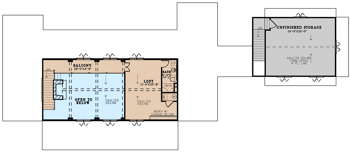Plan 70699MK: Mountain Country Craftsman Home Plan with 2-Story Great Room and 10'-Deep Front and Back Porches - Floor Plan - 2nd Floor - Country, Craftsman, Mountain, New American, Rustic