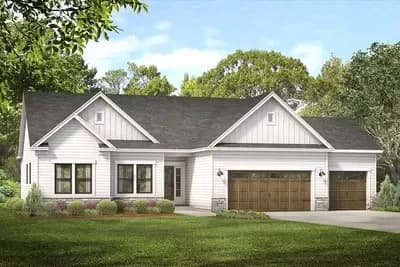 1-Story Craftsman Ranch-style House Plan with 3-Car Garage