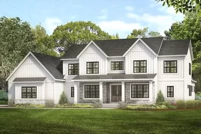 4-Bed Country Home Plan with 2-story Great Room