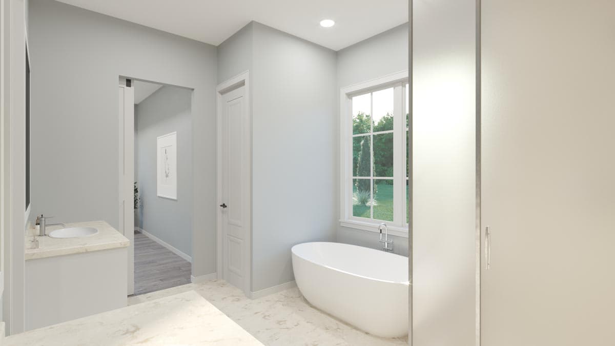 Plan 510195WDY: Split Bedroom Modern Farmhouse with Vaulted Open Concept Core - Image #7 - Acadian, Country, Louisiana-Style, Modern Farmhouse, New American, Southern