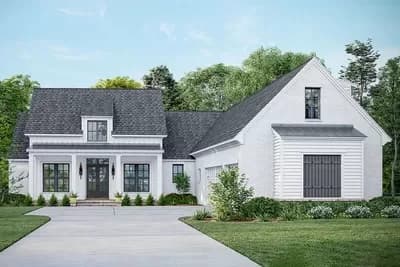 Split Bedroom Modern Farmhouse with Vaulted Open Concept Core