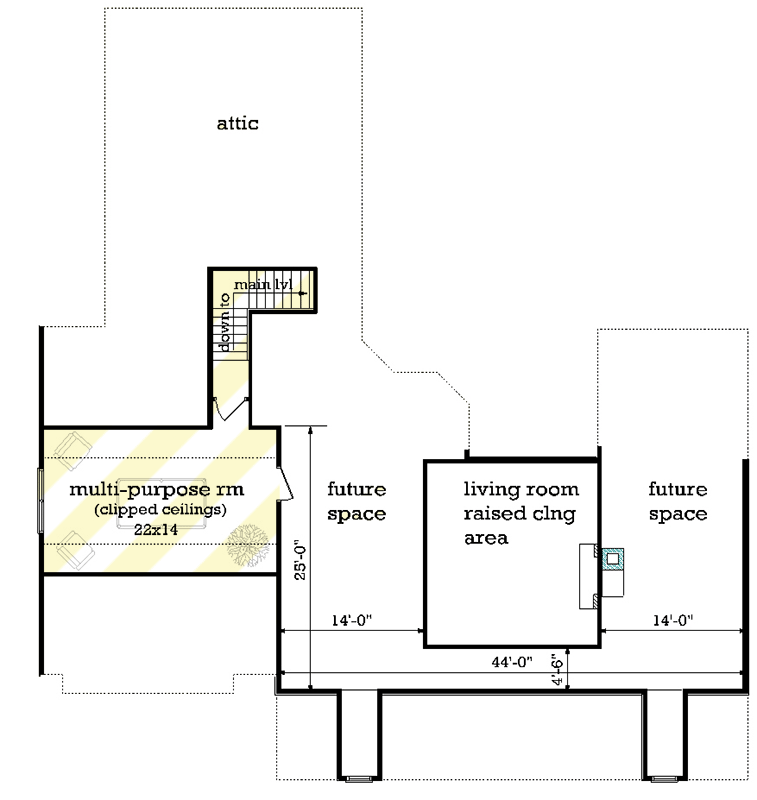 Plan 55218BR: Modern Farmhouse with Open Floor Plan and Two Bonus Expansion Spaces - Floor Plan - 2nd Floor - Country, Craftsman, Modern Farmhouse, New American, Southern
