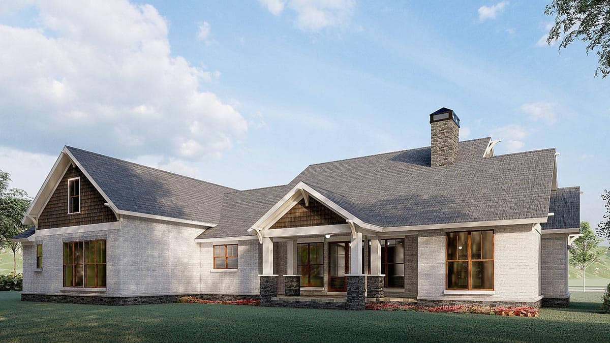 Plan 70801MK: 3-Bed Country Craftsman Home Plan with Large Bonus Room Above 3-Car Garage - Image #7 - Country, Craftsman, Mountain, New American