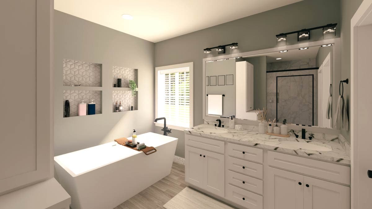 Plan 25027DH: Compact 4-Bed One-Story House Plan with Decorative Gable and a Home Office - 2352 Sq Ft - Image #14 - Country, Modern Farmhouse, Ranch, Traditional