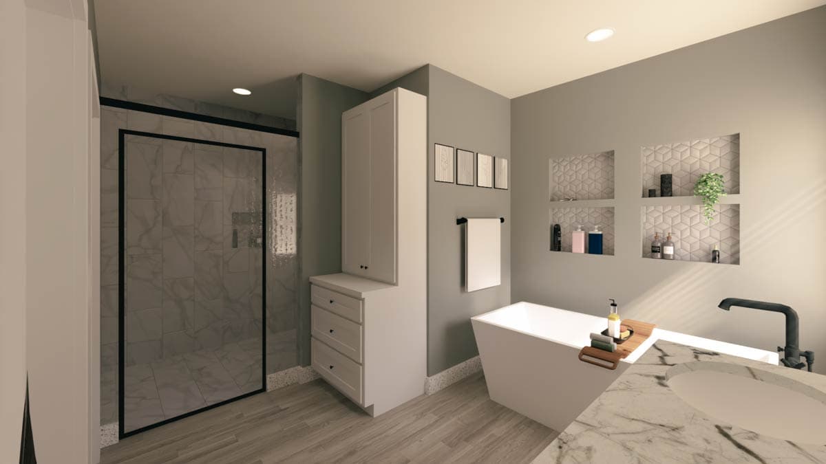 Plan 25027DH: Compact 4-Bed One-Story House Plan with Decorative Gable and a Home Office - 2352 Sq Ft - Image #13 - Country, Modern Farmhouse, Ranch, Traditional