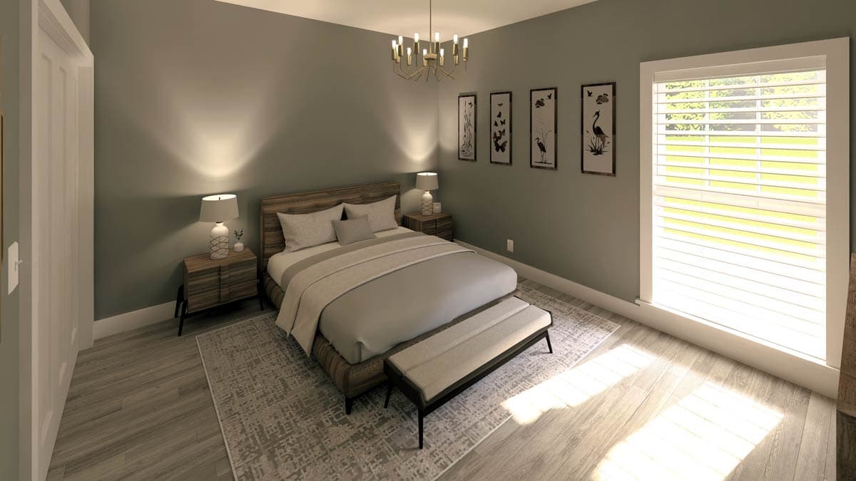 Plan 25027DH: Compact 4-Bed One-Story House Plan with Decorative Gable and a Home Office - 2352 Sq Ft - Image #16 - Country, Modern Farmhouse, Ranch, Traditional