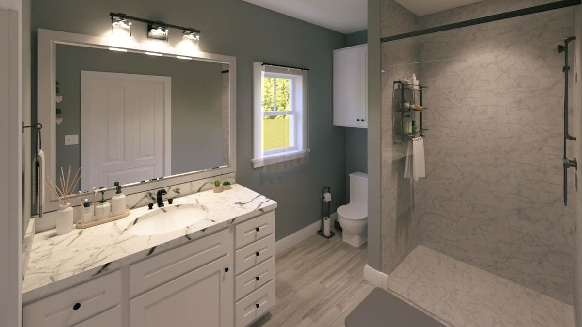 Plan 25027DH: Compact 4-Bed One-Story House Plan with Decorative Gable and a Home Office - 2352 Sq Ft - Image #17 - Country, Modern Farmhouse, Ranch, Traditional