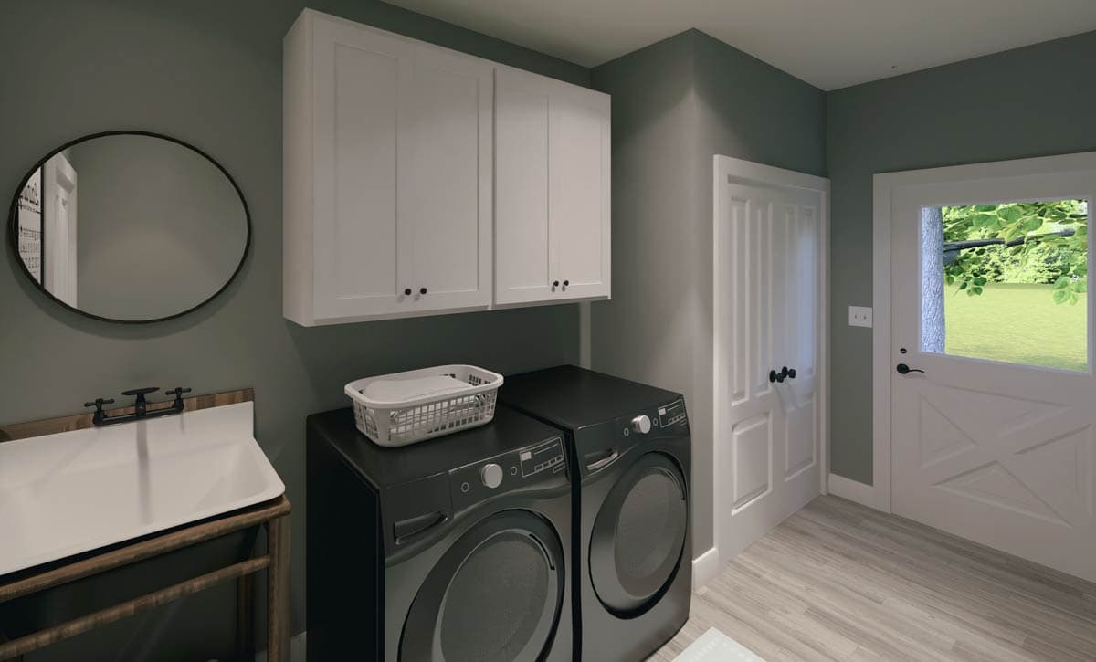 Plan 25027DH: Compact 4-Bed One-Story House Plan with Decorative Gable and a Home Office - 2352 Sq Ft - Image #19 - Country, Modern Farmhouse, Ranch, Traditional